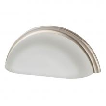 Nostalgic Warehouse 755403 - Nostalgic Warehouse Cup Pull Crystal Frosted 3'' on Center in Satin Nickel