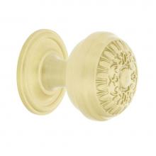 Nostalgic Warehouse 769476 - Nostalgic Warehouse Egg And Dart Brass 1 3/8'' Cabinet Knob with Classic Rose in Satin B