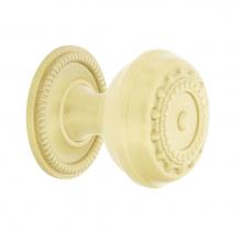 Nostalgic Warehouse 769521 - Nostalgic Warehouse Meadows Brass 1 3/8'' Cabinet Knob with Rope Rose in Satin Brass