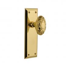 Nostalgic Warehouse 702908 - Nostalgic Warehouse New York Plate Single Dummy Victorian Door Knob in Unlacquered Brass