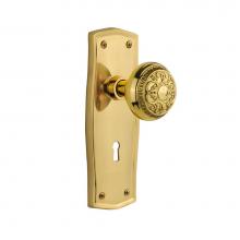 Nostalgic Warehouse 705478 - Nostalgic Warehouse Prairie Plate with Keyhole Privacy Egg & Dart Door Knob in Polished Brass