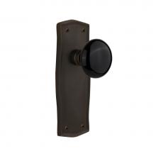 Nostalgic Warehouse 705705 - Nostalgic Warehouse Prairie Plate Privacy Black Porcelain Door Knob in Oil-Rubbed Bronze