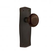 Nostalgic Warehouse 705747 - Nostalgic Warehouse Prairie Plate Privacy Brown Porcelain Door Knob in Oil-Rubbed Bronze