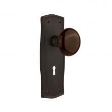 Nostalgic Warehouse 710621 - Nostalgic Warehouse Prairie Plate with Keyhole Single Dummy Brown Porcelain Door Knob in Oil-Rubbe