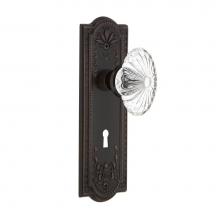 Nostalgic Warehouse 711315 - Nostalgic Warehouse Meadows Plate with Keyhole Passage Oval Fluted Crystal Glass Door Knob in Time