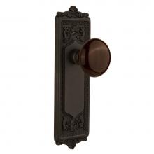 Nostalgic Warehouse 714951 - Nostalgic Warehouse Egg & Dart Plate Privacy Brown Porcelain Door Knob in Oil-Rubbed Bronze