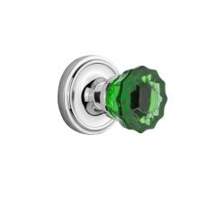 Nostalgic Warehouse 720164 - Nostalgic Warehouse Classic Rosette Passage Crystal Emerald Glass Door Knob in Bright Chrome