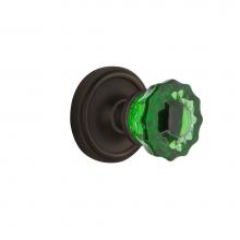 Nostalgic Warehouse 720167 - Nostalgic Warehouse Classic Rosette Passage Crystal Emerald Glass Door Knob in Oil-Rubbed Bronze