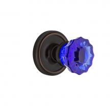 Nostalgic Warehouse 720176 - Nostalgic Warehouse Classic Rosette Passage Crystal Cobalt Glass Door Knob in Timeless Bronze