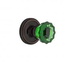 Nostalgic Warehouse 720178 - Nostalgic Warehouse Classic Rosette Passage Crystal Emerald Glass Door Knob in Timeless Bronze