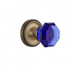 Nostalgic Warehouse 720198 - Nostalgic Warehouse Classic Rosette Passage Waldorf Cobalt Door Knob in Antique Brass