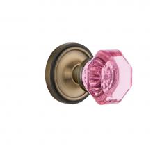 Nostalgic Warehouse 720199 - Nostalgic Warehouse Classic Rosette Passage Waldorf Pink Door Knob in Antique Brass