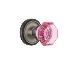 Nostalgic Warehouse 720203 - Nostalgic Warehouse Classic Rosette Passage Waldorf Pink Door Knob in Antique Pewter