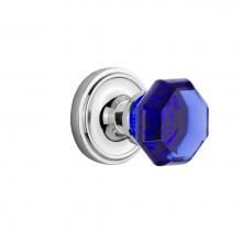 Nostalgic Warehouse 720206 - Nostalgic Warehouse Classic Rosette Passage Waldorf Cobalt Door Knob in Bright Chrome