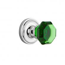 Nostalgic Warehouse 720208 - Nostalgic Warehouse Classic Rosette Passage Waldorf Emerald  Door Knob in Bright Chrome