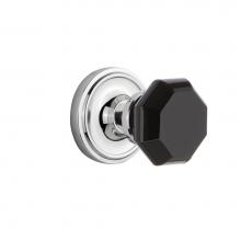 Nostalgic Warehouse 720209 - Nostalgic Warehouse Classic Rosette Passage Waldorf Black Door Knob in Bright Chrome