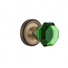 Nostalgic Warehouse 720212 - Nostalgic Warehouse Classic Rosette Passage Waldorf Emerald  Door Knob in Antique Brass