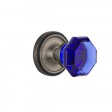 Nostalgic Warehouse 720214 - Nostalgic Warehouse Classic Rosette Passage Waldorf Cobalt Door Knob in Antique Pewter