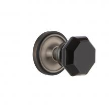 Nostalgic Warehouse 720217 - Nostalgic Warehouse Classic Rosette Passage Waldorf Black Door Knob in Antique Pewter