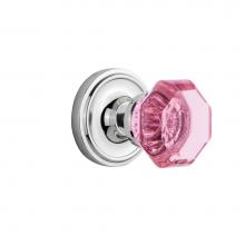 Nostalgic Warehouse 720219 - Nostalgic Warehouse Classic Rosette Passage Waldorf Pink Door Knob in Bright Chrome