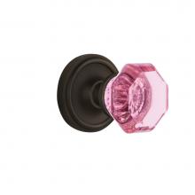 Nostalgic Warehouse 720223 - Nostalgic Warehouse Classic Rosette Passage Waldorf Pink Door Knob in Oil-Rubbed Bronze