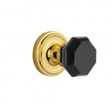 Nostalgic Warehouse 720229 - Nostalgic Warehouse Classic Rosette Passage Waldorf Black Door Knob in Polished Brass