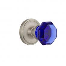 Nostalgic Warehouse 720230 - Nostalgic Warehouse Classic Rosette Passage Waldorf Cobalt Door Knob in Satin Nickel