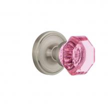 Nostalgic Warehouse 720231 - Nostalgic Warehouse Classic Rosette Passage Waldorf Pink Door Knob in Satin Nickel