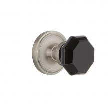 Nostalgic Warehouse 720233 - Nostalgic Warehouse Classic Rosette Passage Waldorf Black Door Knob in Satin Nickel