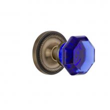 Nostalgic Warehouse 721084 - Nostalgic Warehouse Rope Rosette Passage Waldorf Cobalt Door Knob in Antique Brass