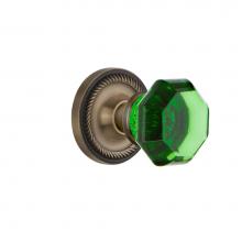 Nostalgic Warehouse 721086 - Nostalgic Warehouse Rope Rosette Passage Waldorf Emerald Door Knob in Antique Brass