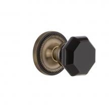 Nostalgic Warehouse 721087 - Nostalgic Warehouse Rope Rosette Passage Waldorf Black Door Knob in Antique Brass