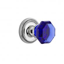 Nostalgic Warehouse 721092 - Nostalgic Warehouse Rope Rosette Passage Waldorf Cobalt Door Knob in Bright Chrome