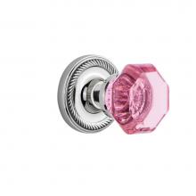 Nostalgic Warehouse 721093 - Nostalgic Warehouse Rope Rosette Passage Waldorf Pink Door Knob in Bright Chrome