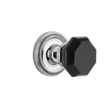 Nostalgic Warehouse 721095 - Nostalgic Warehouse Rope Rosette Passage Waldorf Black Door Knob in Bright Chrome