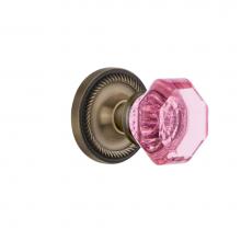 Nostalgic Warehouse 721097 - Nostalgic Warehouse Rope Rosette Passage Waldorf Pink Door Knob in Antique Brass