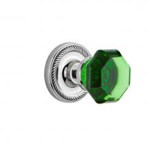 Nostalgic Warehouse 721106 - Nostalgic Warehouse Rope Rosette Passage Waldorf Emerald Door Knob in Bright Chrome