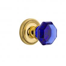 Nostalgic Warehouse 721112 - Nostalgic Warehouse Rope Rosette Passage Waldorf Cobalt Door Knob in Polished Brass