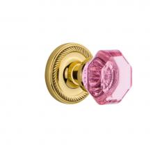 Nostalgic Warehouse 721113 - Nostalgic Warehouse Rope Rosette Passage Waldorf Pink Door Knob in Polished Brass