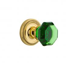 Nostalgic Warehouse 721114 - Nostalgic Warehouse Rope Rosette Passage Waldorf Emerald Door Knob in Polished Brass