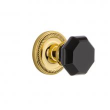 Nostalgic Warehouse 721115 - Nostalgic Warehouse Rope Rosette Passage Waldorf Black Door Knob in Polished Brass