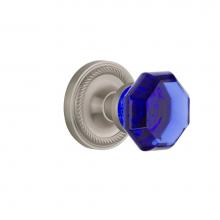 Nostalgic Warehouse 721116 - Nostalgic Warehouse Rope Rosette Passage Waldorf Cobalt Door Knob in Satin Nickel