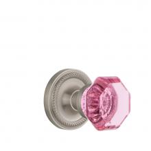 Nostalgic Warehouse 721117 - Nostalgic Warehouse Rope Rosette Passage Waldorf Pink Door Knob in Satin Nickel