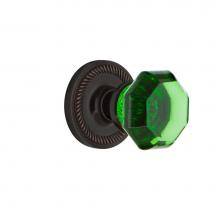 Nostalgic Warehouse 721122 - Nostalgic Warehouse Rope Rosette Passage Waldorf Emerald Door Knob in Timeless Bronze