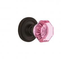 Nostalgic Warehouse 721129 - Nostalgic Warehouse Rope Rosette Passage Waldorf Pink Door Knob in Oil-Rubbed Bronze