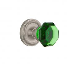 Nostalgic Warehouse 721138 - Nostalgic Warehouse Rope Rosette Passage Waldorf Emerald Door Knob in Satin Nickel