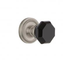 Nostalgic Warehouse 721139 - Nostalgic Warehouse Rope Rosette Passage Waldorf Black Door Knob in Satin Nickel