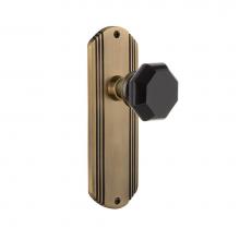 Nostalgic Warehouse 722281 - Nostalgic Warehouse Deco Plate Single Dummy Waldorf Black Door Knob in Antique Brass