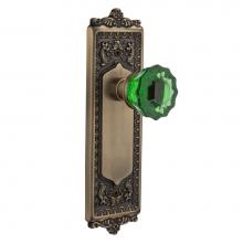 Nostalgic Warehouse 722312 - Nostalgic Warehouse Egg & Dart Plate Single Dummy Crystal Emerald Glass Door Knob in Antique B