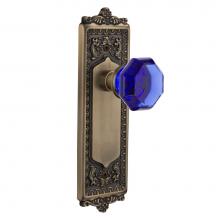 Nostalgic Warehouse 722331 - Nostalgic Warehouse Egg & Dart Plate Single Dummy Waldorf Cobalt Door Knob in Antique Brass